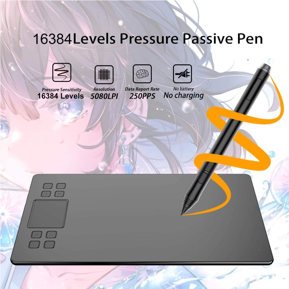 Tableta de dibujo de 10 × 6 pu - Digital Drawing Tablet reseña y precio
